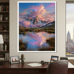 Celestial Peaks Dawn Reflection - NicheCanvas
