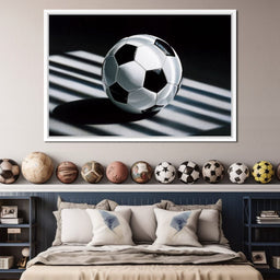 Soccer Ball Shadow Stripes - NicheCanvas