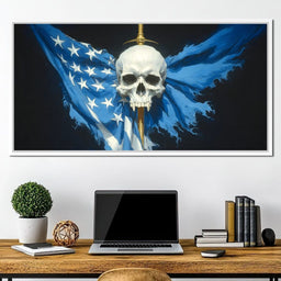Star Spangled Vampire Skull Requiem - NicheCanvas