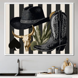 Cowboy Boot Hat Skull Cactus - NicheCanvas