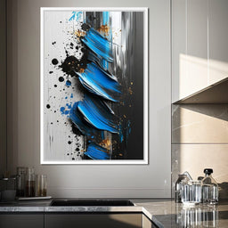 Sapphire Strokes Gold Specks  - NicheCanvas