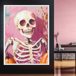 Pink Grin Skeleton Harvest - NicheCanvas