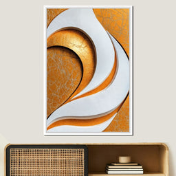 Gold Leaf Wave Relief - TooplesArt - NicheCanvas