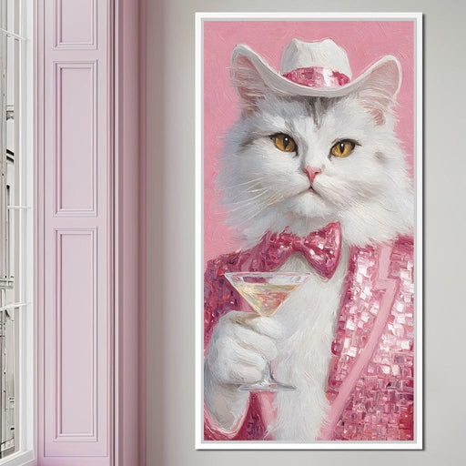 Cat Royale Sophisticated Sip Canvas Print