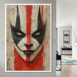 Tribal Mask Red Strike Face - NicheCanvas