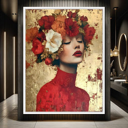 Golden Petal Crowned Reverie - NicheCanvas