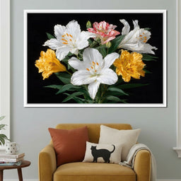 Midnight Lily Bouquet Bloom - NicheCanvas