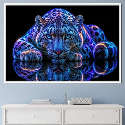 Bioluminescent Snow Leopard - TooplesArt - NicheCanvas