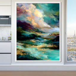 Aurora Tides of Golden Drift - NicheCanvas