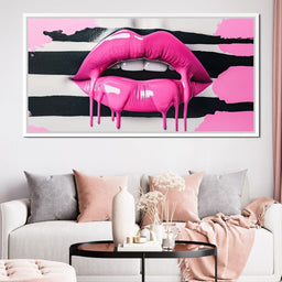 Luscious Pink Tantalizing Lips - NicheCanvas
