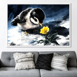 Chick Ponders Golden Bloom - NicheCanvas