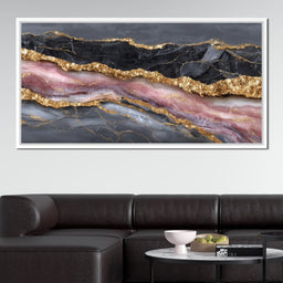 Gilded Onyx Rose Quartz Flow - NicheCanvas