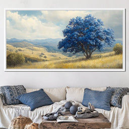 Majestic Cerulean Tree Vista - NicheCanvas