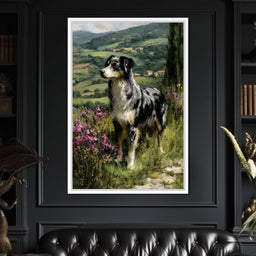 Australian Shepherd Meadow Sentinel - NicheCanvas