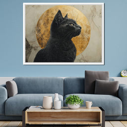 Golden Feline Aura Portrait - NicheCanvas