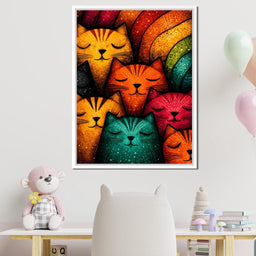 Dreamy Feline Kaleidoscope - NicheCanvas