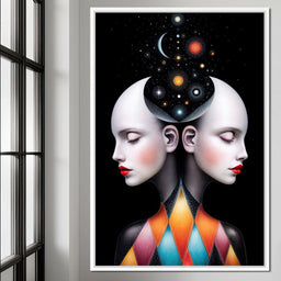 Twins of the Celestial Mind - TooplesArt - NicheCanvas