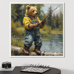 Bear Fishing - NicheCanvas