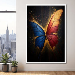 Red & Blue Butterfly - NicheCanvas