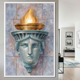 Liberty Torch Flame Portrait - NicheCanvas