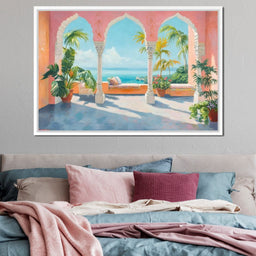 Sunlit Terrace Paradise View - NicheCanvas