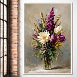 Spring Bouquet on Beige Background - NicheCanvas