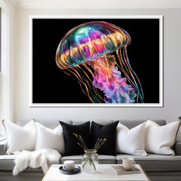 Iridescent Drift Through The Midnight Tide - NicheCanvas