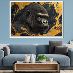 Majestic Stare Golden Waves - NicheCanvas