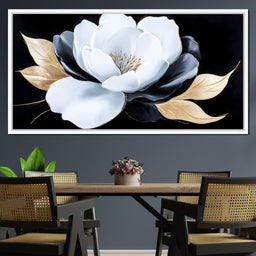 White Petals Night Blossom - NicheCanvas