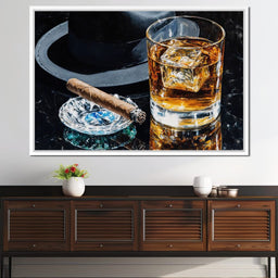 Whiskey Night Silhouette - NicheCanvas