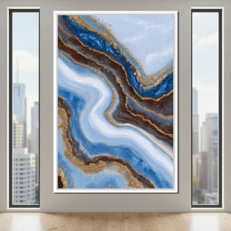Blue Geode Gold River Flow - NicheCanvas
