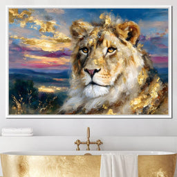 Golden Lioness Sunset Majesty - NicheCanvas