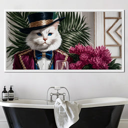 Elegant Feline in Formal Garden - NicheCanvas