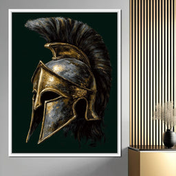 Gold Spartan Helm Battle Relic - NicheCanvas