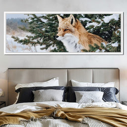 Winter Red Fox Pine Watcher - NicheCanvas