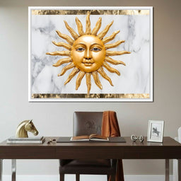 Celestial Golden Sunburst Marble - NicheCanvas