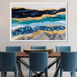 Gilded Ocean Geode Flow - NicheCanvas