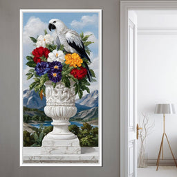 Alpine Parrot and Floral Majesty - NicheCanvas