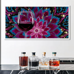 Celestial Petals Wine Mandala - NicheCanvas