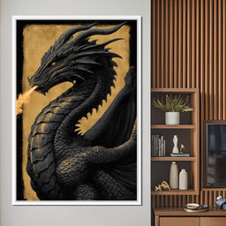 Golden Firebreath Dragon King - NicheCanvas