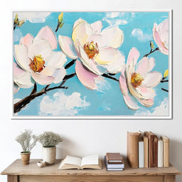 Magnolia Blossom Skyward - NicheCanvas