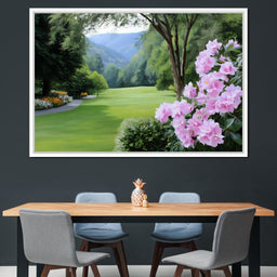 Verdant Meadow's Floral Embrace - NicheCanvas