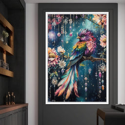 Enchanted Jewel Toned Bird Fantasy - NicheCanvas