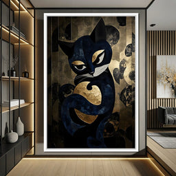 Golden Feline Enchantment - NicheCanvas