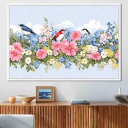 Birds Among Blossoming Peaks - NicheCanvas