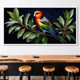 Vibrant Parrot in Leafy Haven - NicheCanvas