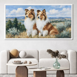Pastoral Collie Duo Countryside - NicheCanvas