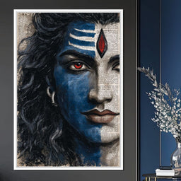 Shiva Gaze Ancient Script Face - NicheCanvas