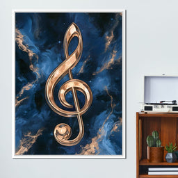 Gilded Melody Floating Through Dark Waters - NicheCanvas