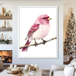 Rosefinch Perched On Spring - NicheCanvas